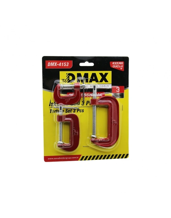 Dmax-4153 ( 3pcs ) ( Mini ) İşkence Mengene Seti ( Çelik Karbon ) ( 25-50-75mm )*72