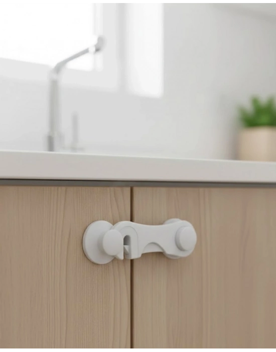 ® 4 Adet Bebek Güvenlik Dolap Kilidi Çift Taraflı Bantlı Kolay Montajlı Emniyet Seti