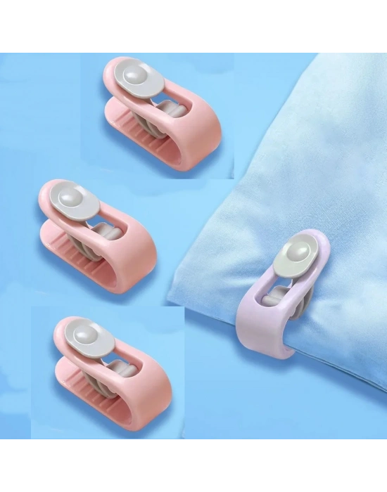 4 Adet Mandallı İğnesiz Yorgan Kılıfı Nevresim Sabitleme Klips Takımı