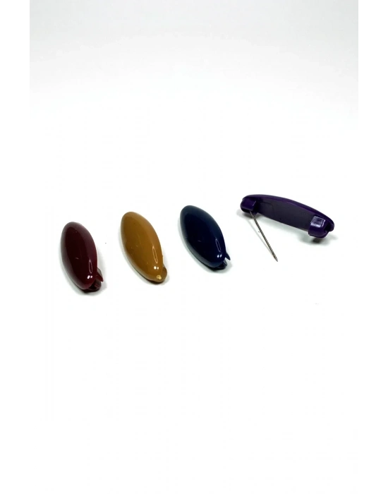 4 Adet Plastik Çengelli Eşarp Ve Şal İğnesi Karışık Renkler 4 cm