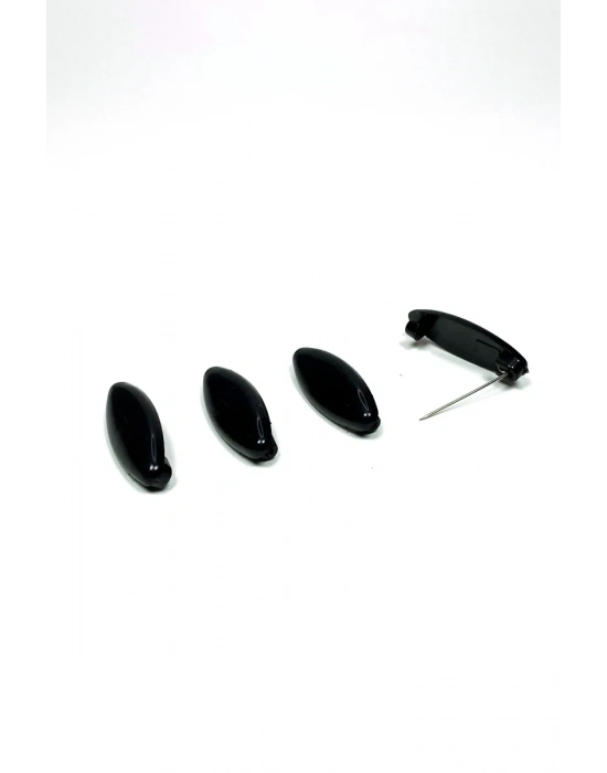 4 Adet Plastik Çengelli Eşarp Ve Şal İğnesi Siyah 4 cm