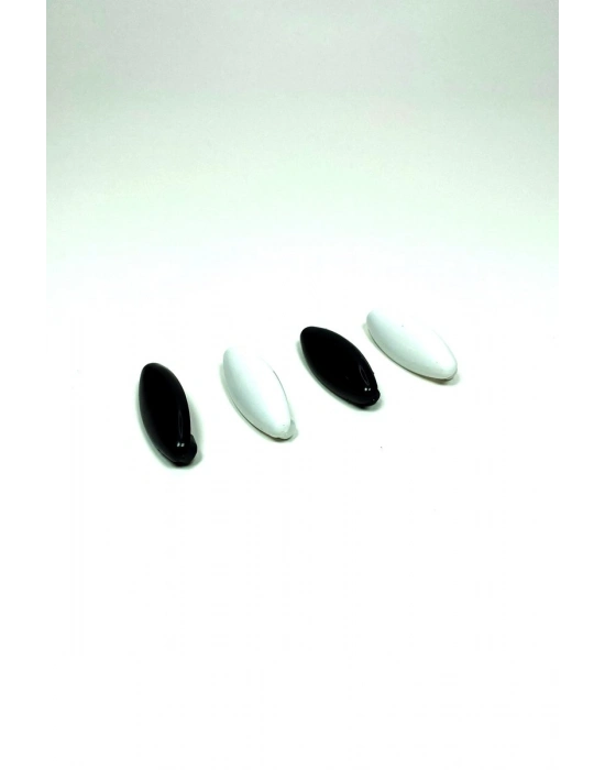 4 Adet Plastik Çengelli Eşarp Ve Şal İğnesi Siyah Beyaz 4 cm