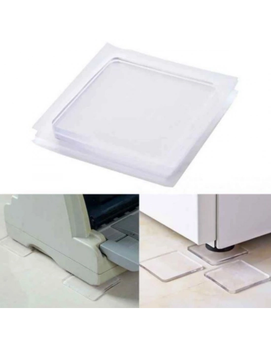 ®  4 Adet Silikon Şeffaf Koltuk Mobilya Masa Beyaz Eşya Yazıcı Koruyucu Kaydırmaz  Dayanıklı Pe