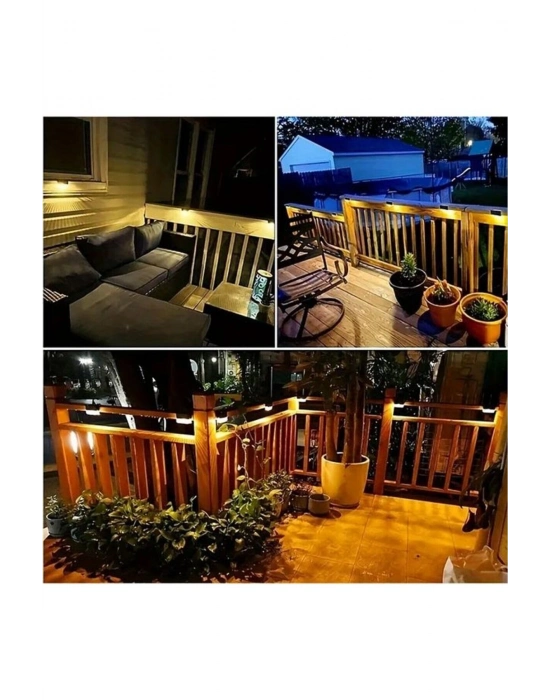 ® 4 Adet Solar Güneş Enerjili Şarj Edilen Köşebent Merdiven Veranda Bahçe Led a