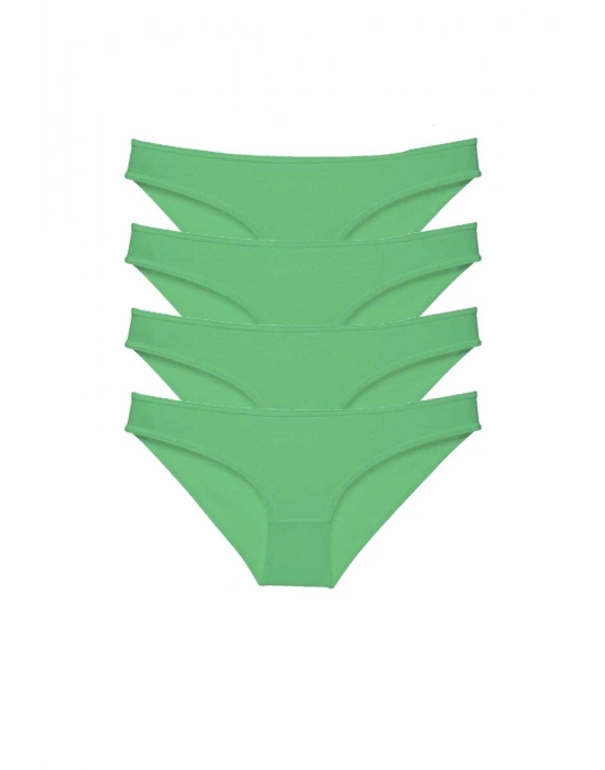 4 adet Süper Eko Set Likralı Kadın Slip Külot Yeşil