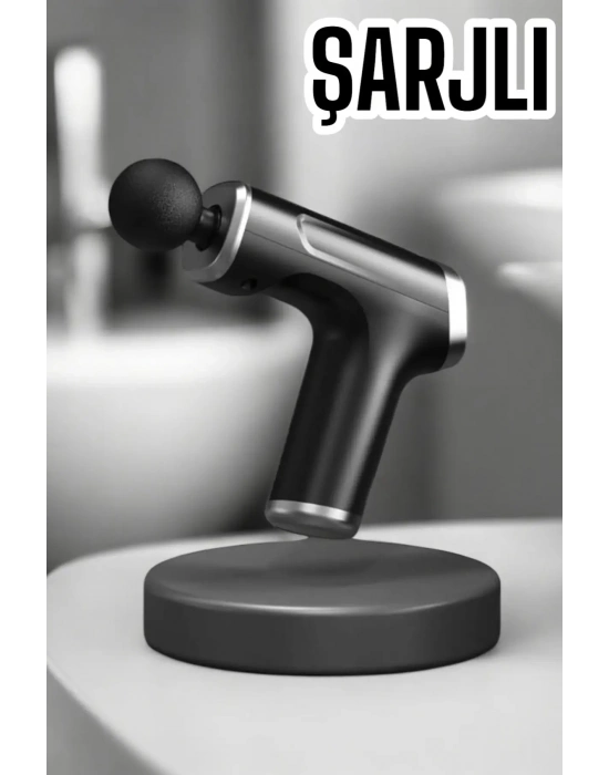 ® 4 Başlıklı Darbeli Şarjlı Masaj Aleti Tabancası Kablosuz