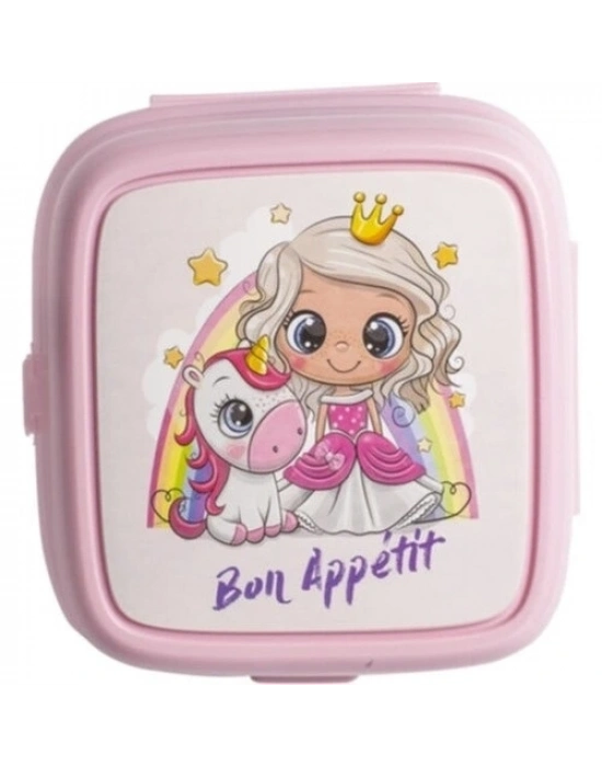 4 Bölmeli Çatallı Beslenme Kabı - Diyet Kabı Karışık Renklerdedir