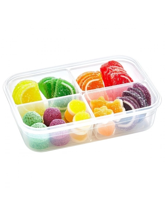 ®  4 Bölmeli Sızdırmaz Contalı Kilitli Kapaklı 1 Litre Erzak Saklama Kabı -LC520