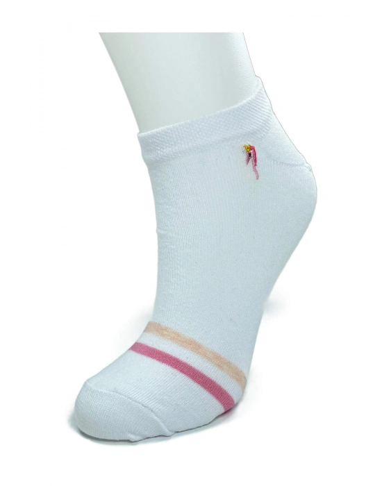 4 Çift Kadın Pamuk Minyatür Baskılı Modern Yumuşak Bilek Çorap