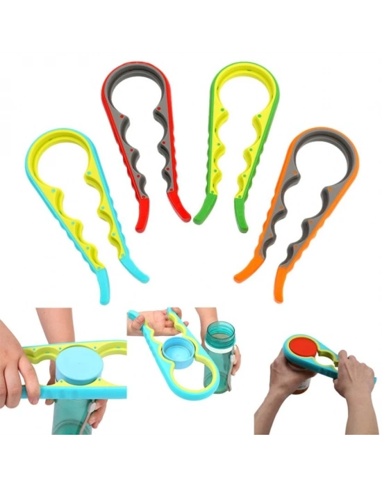 4 Fonksiyonlu Plastik -silikon Şişe Kavanoz Kapağı Açma Aparatı