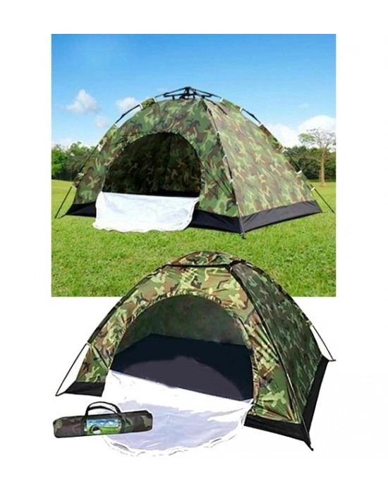 4 Kişilik Kamuflaj Desenli Kolay Kurulumlu Kamp Çadırı