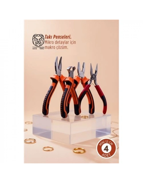 ® 4lü Profesyonel Takı Tasarım & Hobi Pense Seti (Hassas İşçilik Kiti)