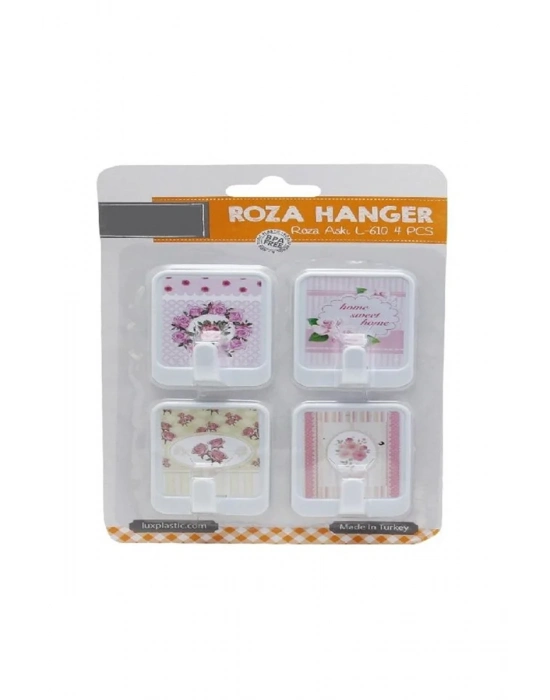 4 lü Roza Yapışkanlı Askı 4,5X6cm