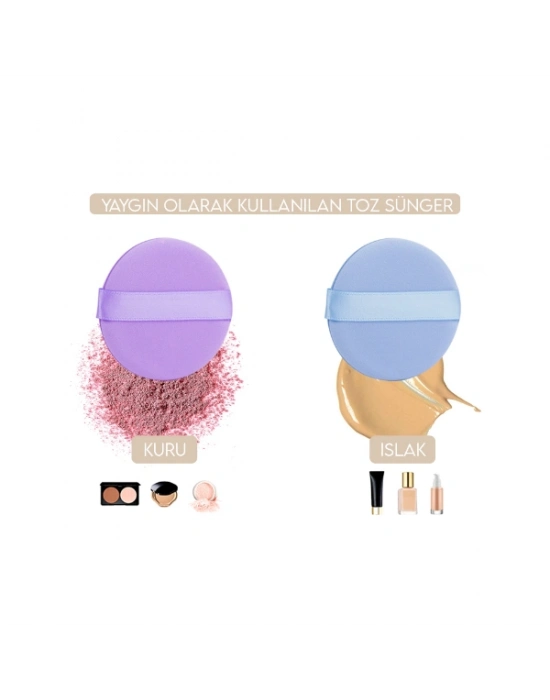 4lü Tutmalı Pudra Makyaj Süngeri Puf Seti