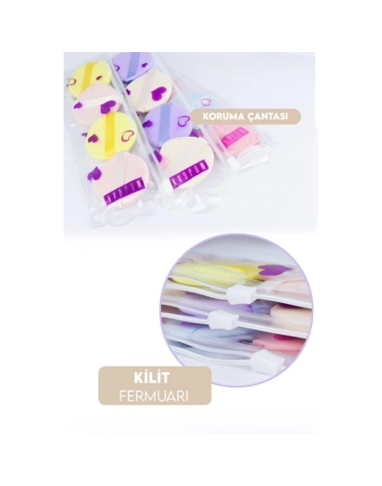 4lü Tutmalı Pudra Makyaj Süngeri Puf Seti