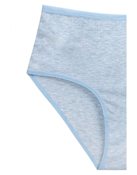 4lü Yeni Seri Renkli Yüksek Bel Fitilli Ribana Bato Külot Pudra Gri Turquaz