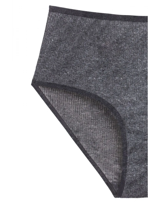 4lü Yeni Seri Renkli Yüksek Bel Fitilli Ribana Bato Külot Pudra Gri Turquaz