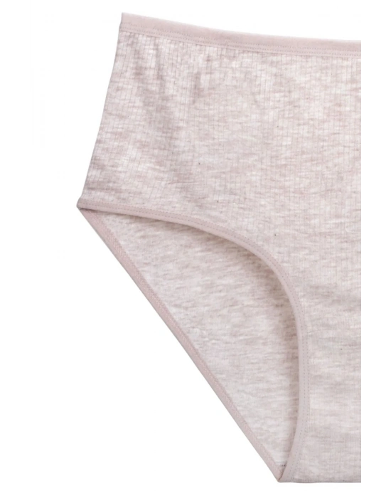 4lü Yeni Seri Renkli Yüksek Bel Fitilli Ribana Bato Külot Turquaz Yeşil Şeftali Pudra