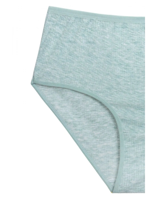 4lü Yeni Seri Renkli Yüksek Bel Fitilli Ribana Bato Külot Yeşil