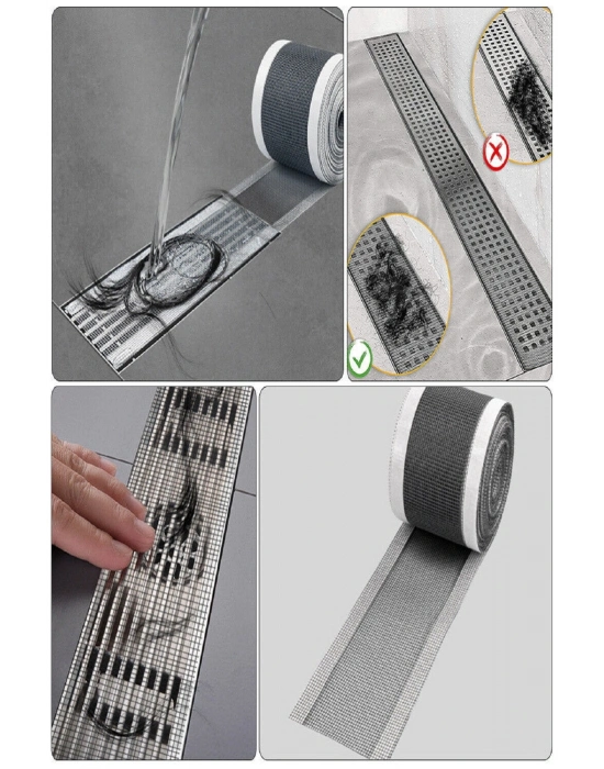 4 Metre Yapışkanlı Banyo Gider Koruyucu Saç Toplayıcı – Gider Böcek Koruyucu Gider Süzgeci