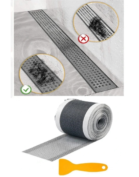 4 Metre Yapışkanlı Banyo Gider Koruyucu Saç Toplayıcı – Gider Böcek Koruyucu Gider Süzgeci