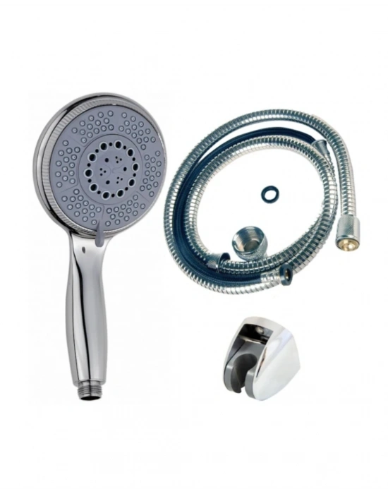 4 Modlu El Duşu Başlığı Spiral Hortumlu Duş Seti Banyo Aksesuarı