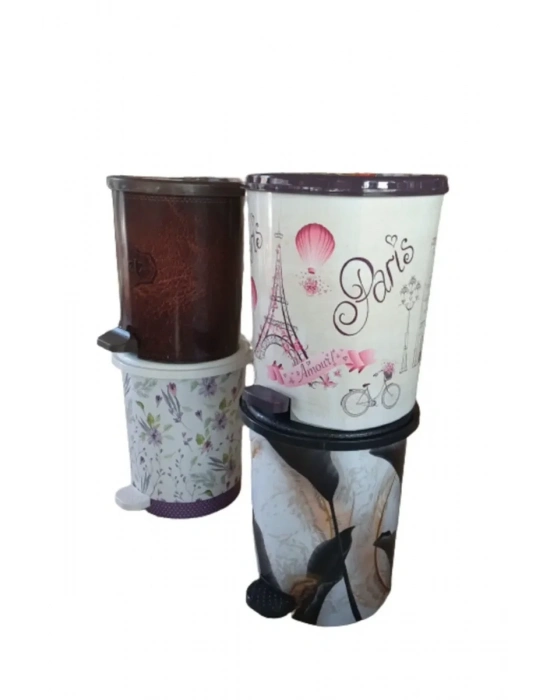 4 No 22lt Desenli Çöp Kovası Royaleks-MRD154