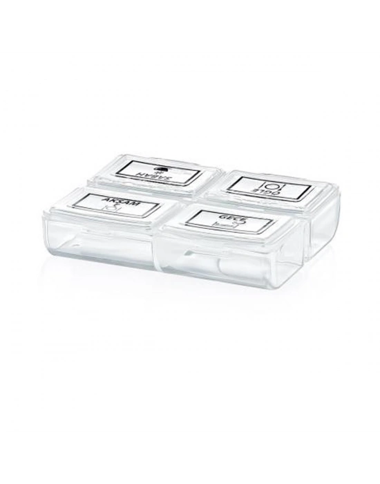 ®  4 Öğün Günlük Hap İlaç Saklama Taşıma Kutusu İlaç Hatırlatıcı