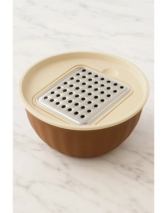 4 Parça Rendeli Karıştırma ve Saklama Kabı 2,5 Litre