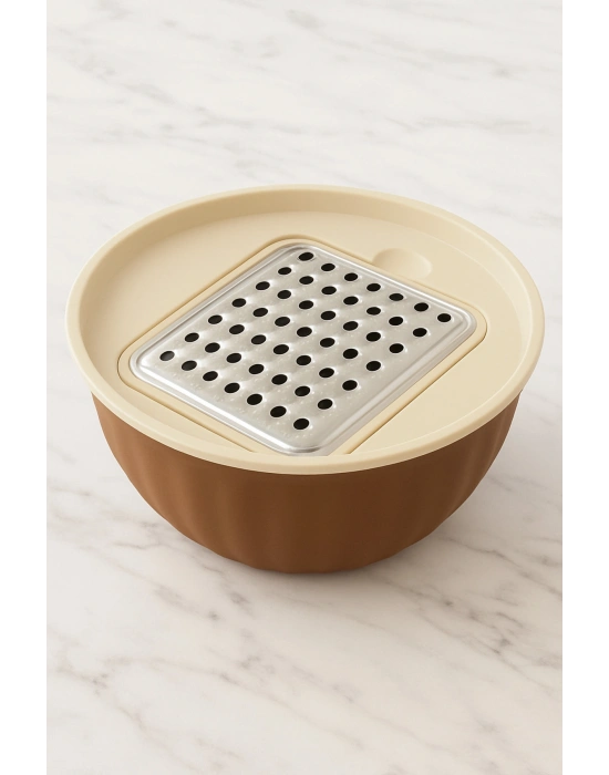 4 Parça Rendeli Karıştırma ve Saklama Kabı 2,5 Litre