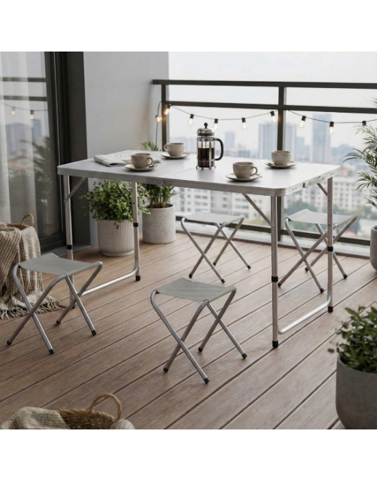 4 Sandalyeli Katlanabilir Masa Seti