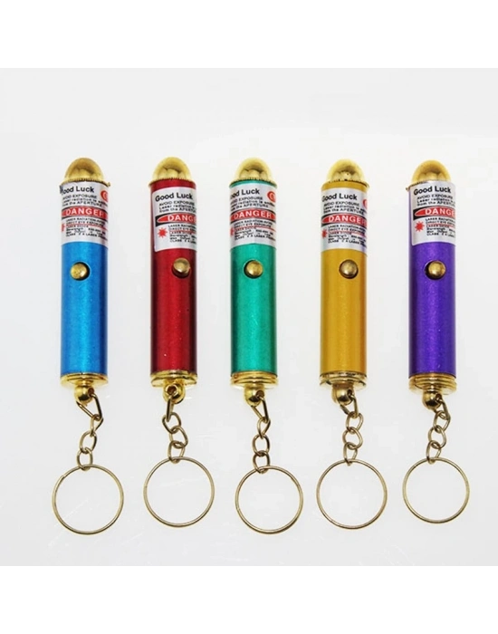 4 Yedek Başlıklı Pilli Kedi Oyuncağı Lazer Anahtarlık