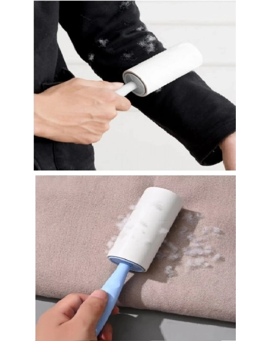 4 Yedekli Tüy Toplama Rulosu 240 Yaprak Evcil Hayvan Elbise Yatak Tüy Saç Toplayıcı