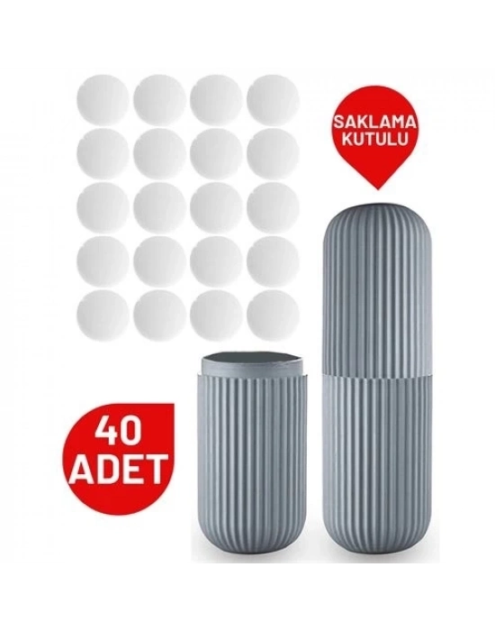 40 Adet Tablet Güve Topu Naftalin Kutulu Set