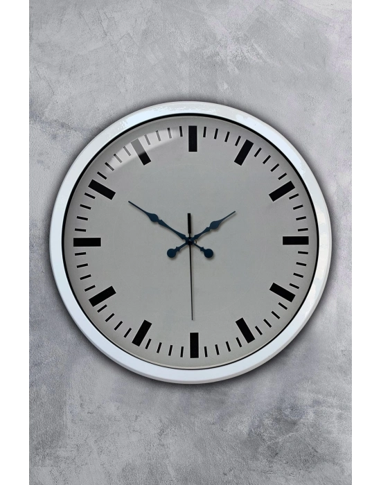 ® 40 cm Beyaz Metal Sade Duvar Saati