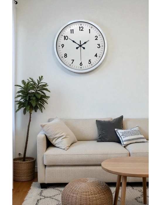 ® 40 cm Beyaz Metal Standart Duvar Saati