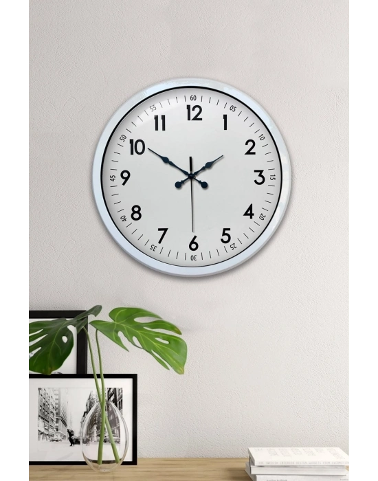 ® 40 cm Beyaz Metal Standart Duvar Saati