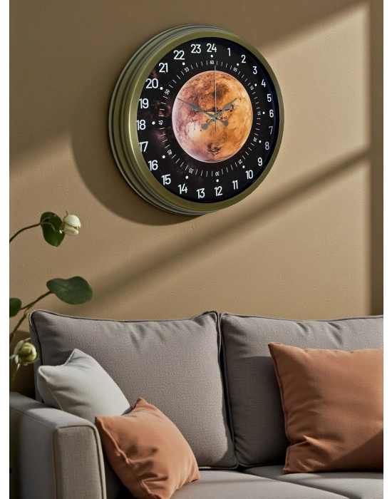 ® 40 Cm Eskitme Metal 24 Saat Göstergeli Özel Tasarım Duvar Saati