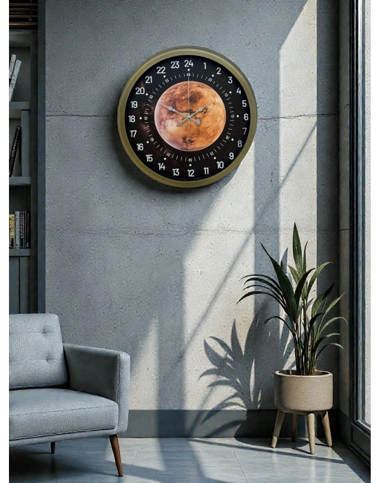 ® 40 Cm Eskitme Metal 24 Saat Göstergeli Özel Tasarım Duvar Saati