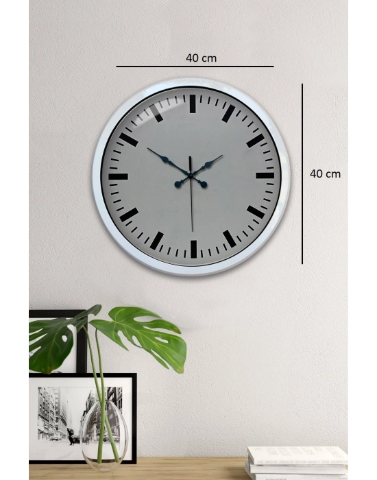 ® 40 Cm Metal  Beyaz Modern Duvar Saati