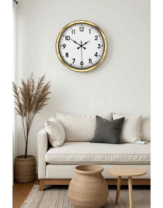® 40 cm Metal Gold Standart Duvar Saati – Modern ve Dekoratif Tasarım