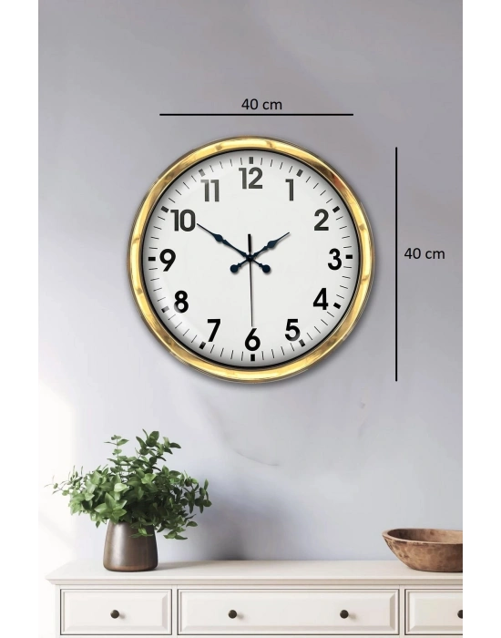 ® 40 cm Metal Gold Standart Duvar Saati – Modern ve Dekoratif Tasarım