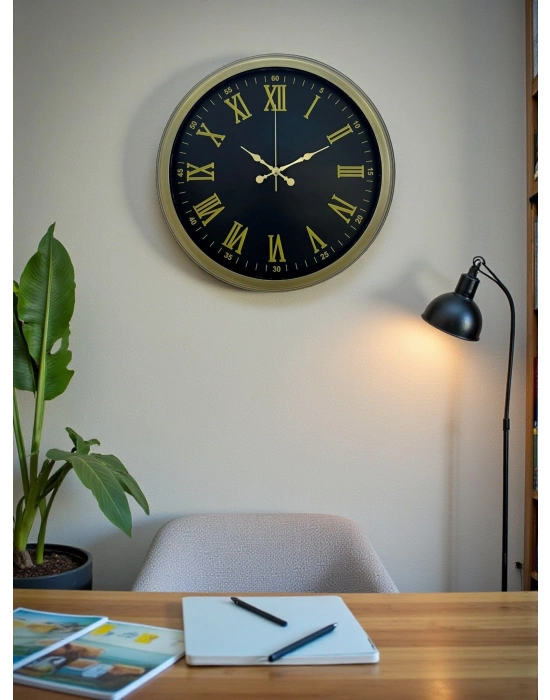 ® 40 Cm Metal Vintage Roma Rakamlı Duvar Saati