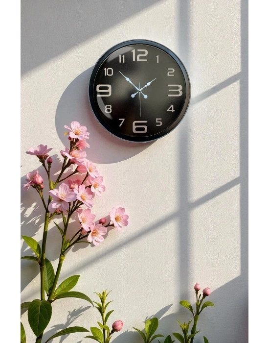 ® 40 cm Siyah Metal Modern Duvar Saati