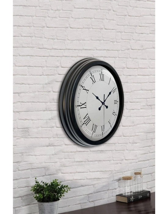 ® 40 cm Siyah Metal Retro Duvar Saati