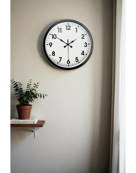 ® 40 cm Siyah Metal Standart Duvar Saati
