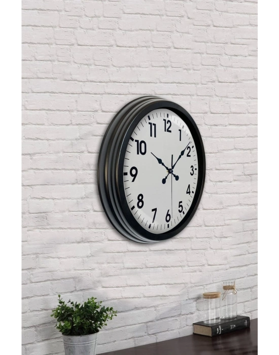 ® 40 cm Siyah Metal Standart Duvar Saati