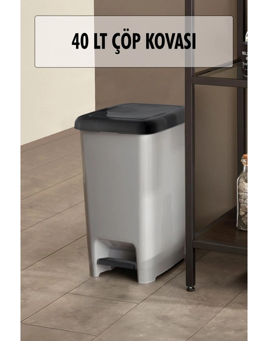 40 Litre Basmalı Çöp Kovası
