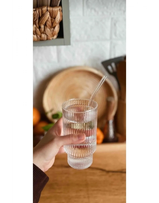 400 ML Isıya Dayanıklı Borosilikat Origami Stil Bardak - Borosilikat Bardak 1 Adet