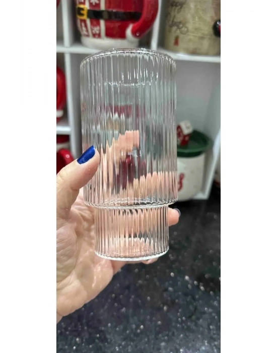 400 ML Isıya Dayanıklı Borosilikat Origami Stil Bardak - Borosilikat Bardak 1 Adet